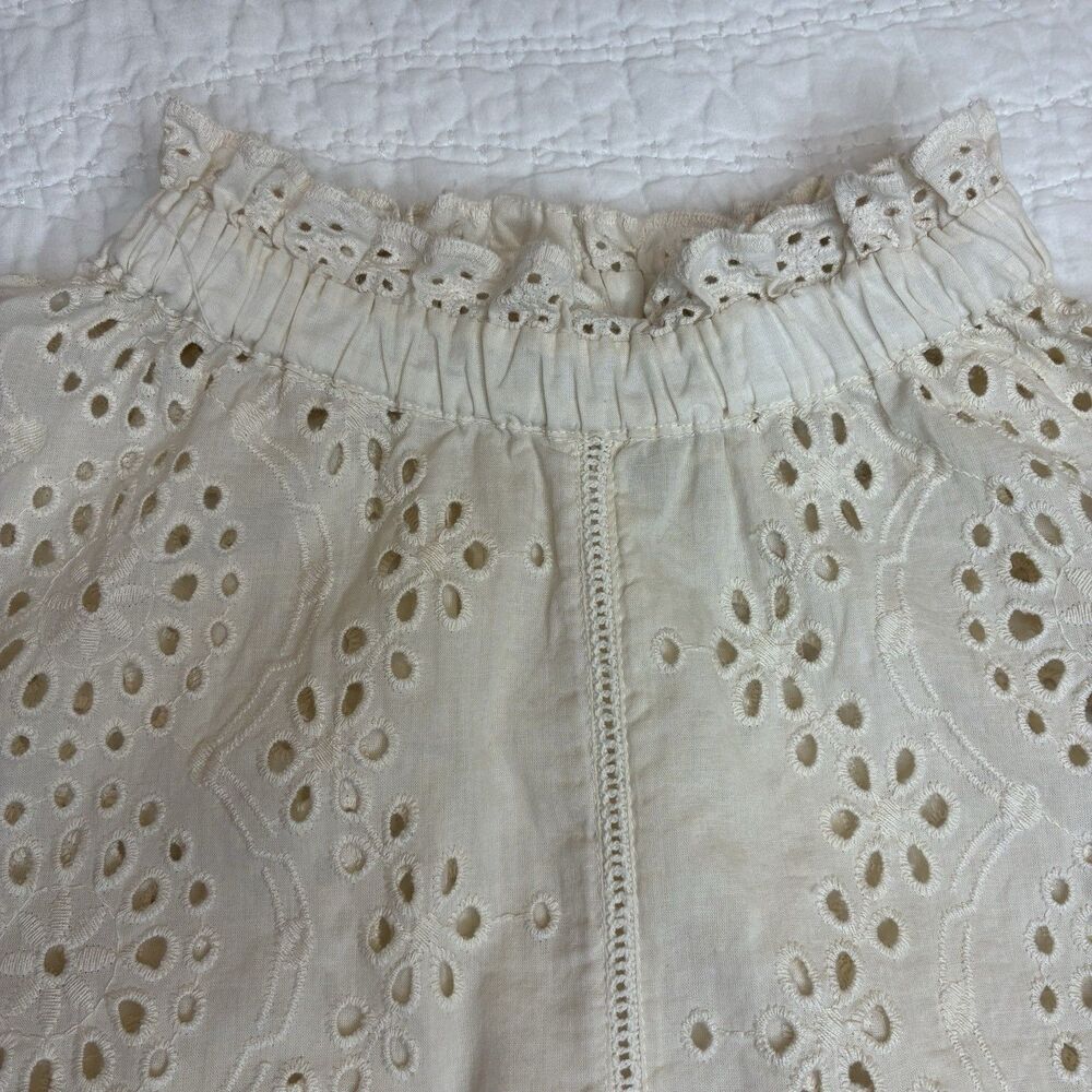 White Eyelet Lace Blouse - Women Tops - Picture 6 of 11